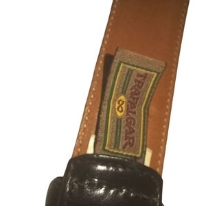 Mens Trafalgar Leather Belt, size 54 Black